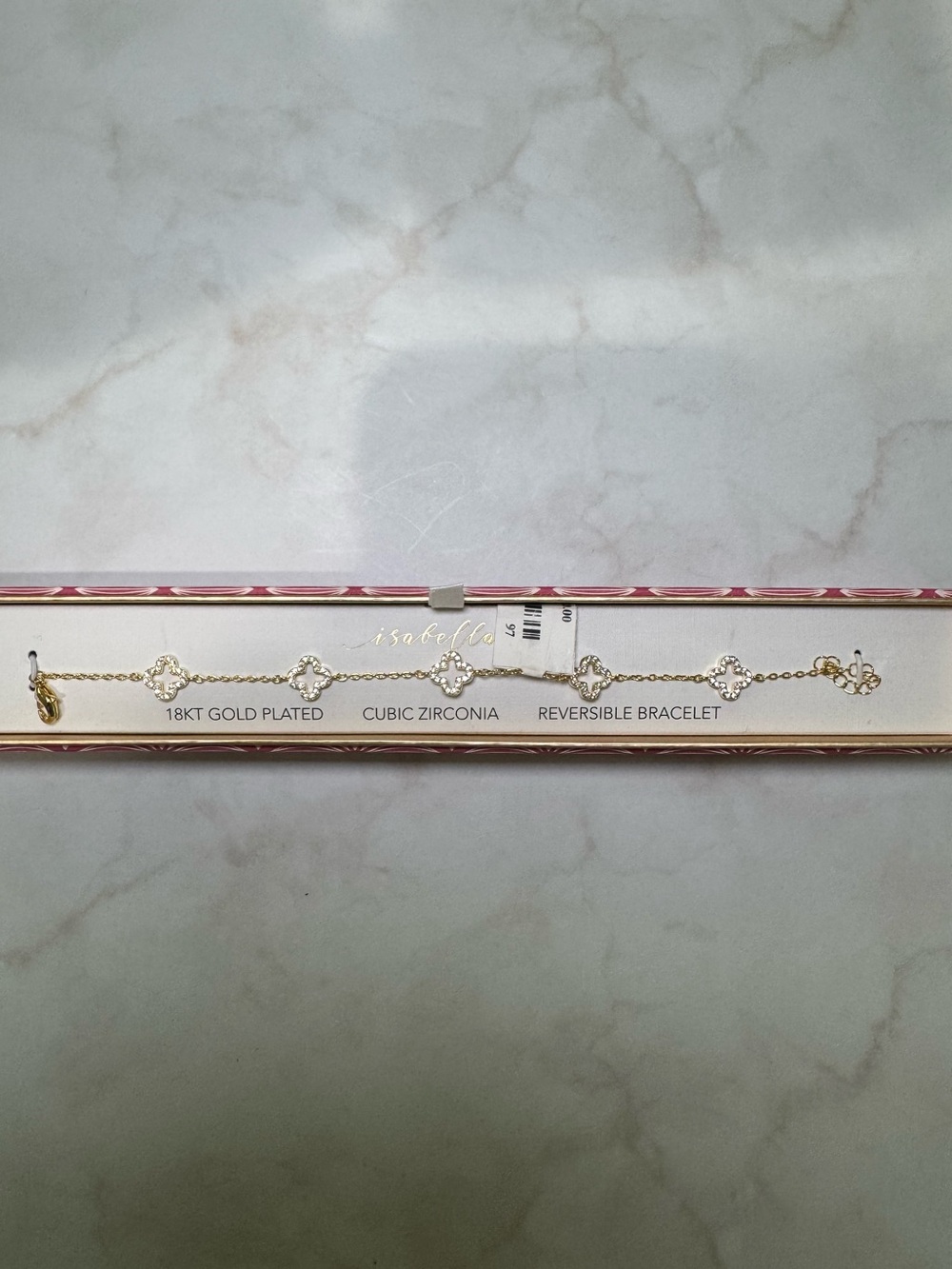 Sparkly Clover Bracelet - Gold